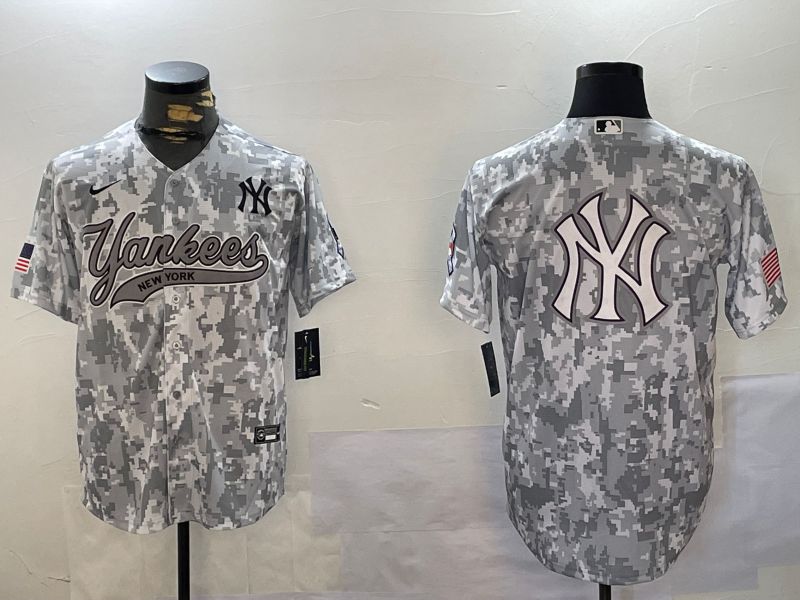 Men New York Yankees Blank Camo Joint Name 2024 Nike MLB Jersey style 6->new york yankees->MLB Jersey